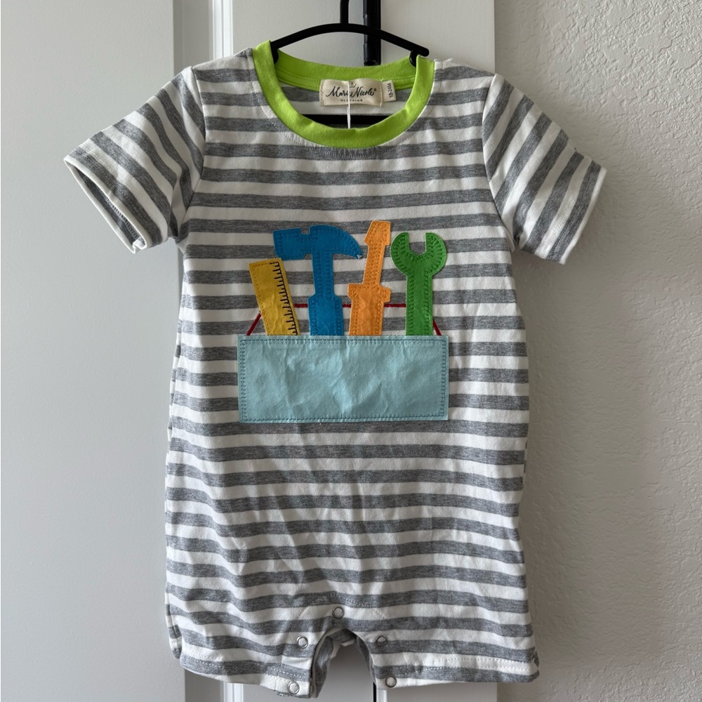 Mini Wear Gray Striped Kids Bodysuit